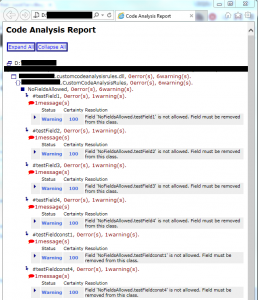 Code Analysis test results