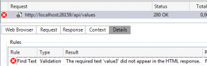 Find text validation rule value3 failed