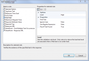 Webstest add validation rule